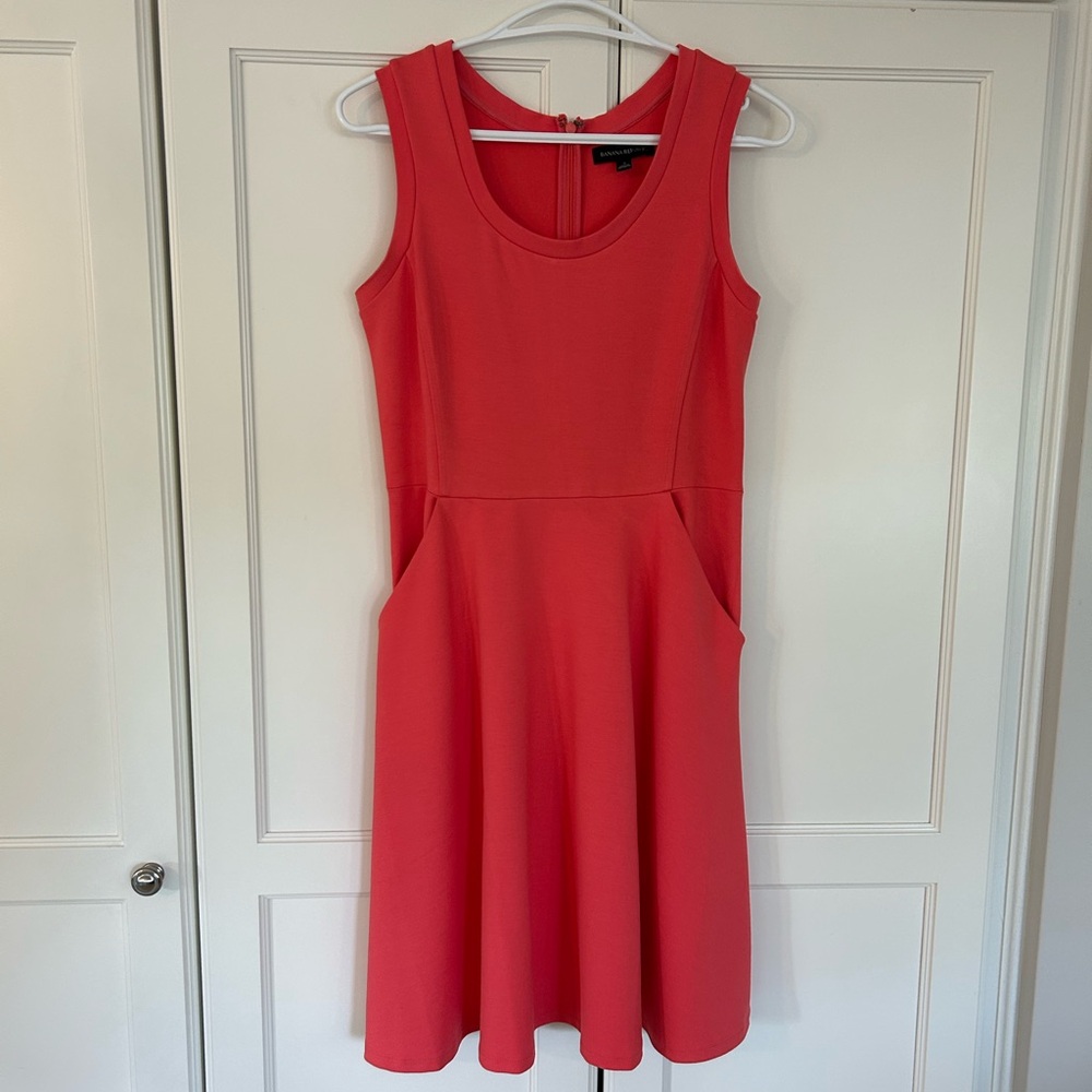 Banana Republic Sleeveless Coral Fit and Flare Dress